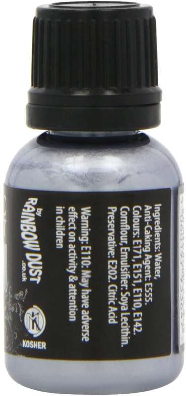 Rainbow Dust Edible Food Paint METALLIC DARK SILVER Cake Decorating Sugarcraft