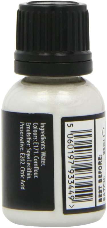 Rainbow Dust Edible Food Paint METALLIC PEARLESCENT WHITE For Cake Decorating
