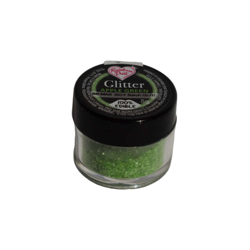 Rainbow Dust Glitter Edible Decoration for Cakes and Sugarcraft 5g - Apple Green