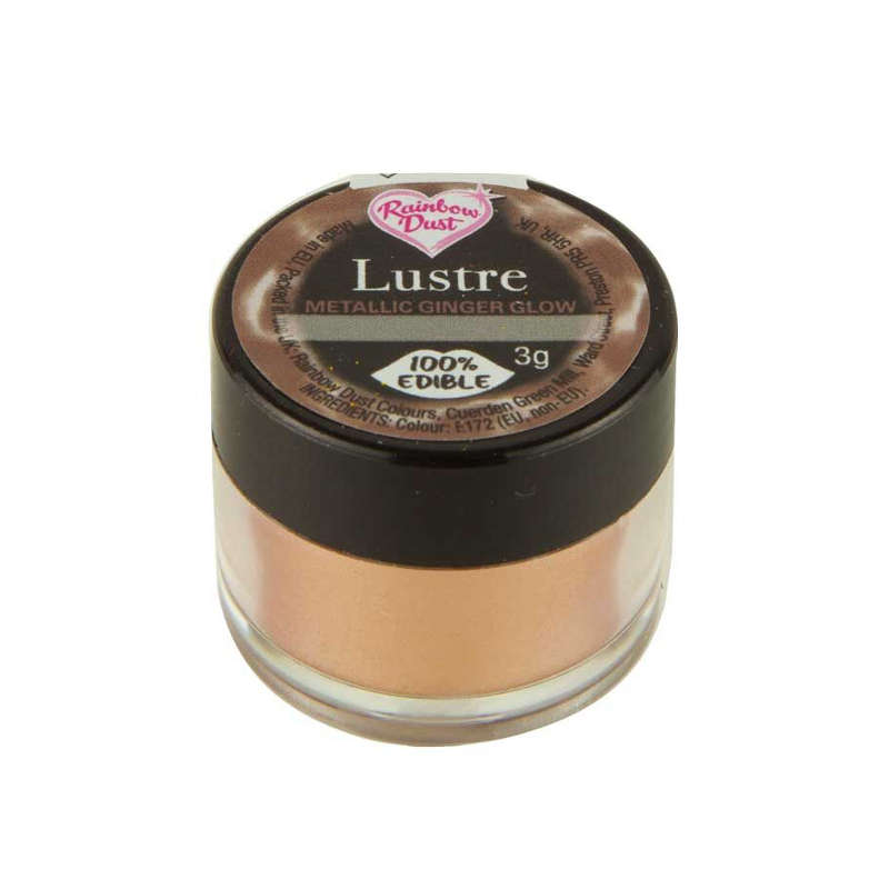 Rainbow Dust Lustre METALLIC GINGER GLOW Edible Shimmer Powder Cake Decorating