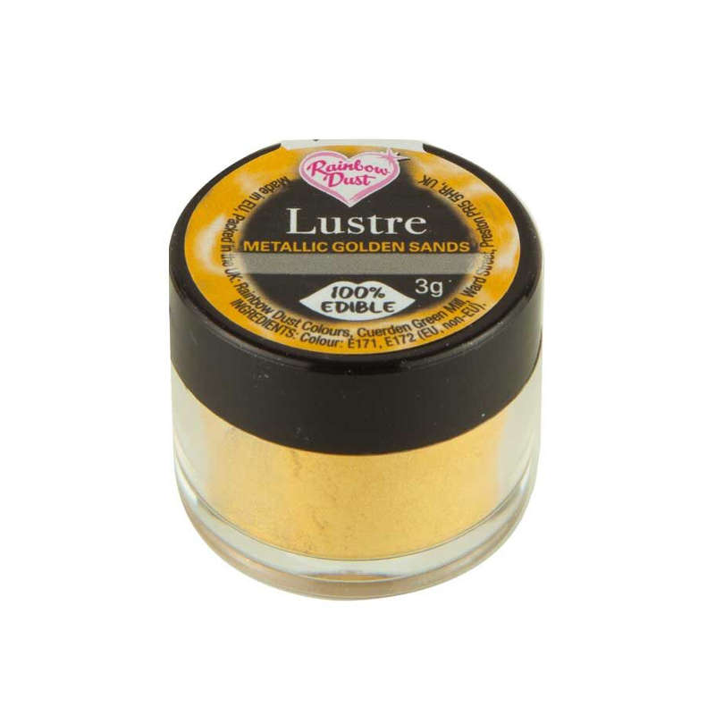 Rainbow Dust Lustre METALLIC GOLDEN SANDS Edible Shimmer Powder Cake Decorating
