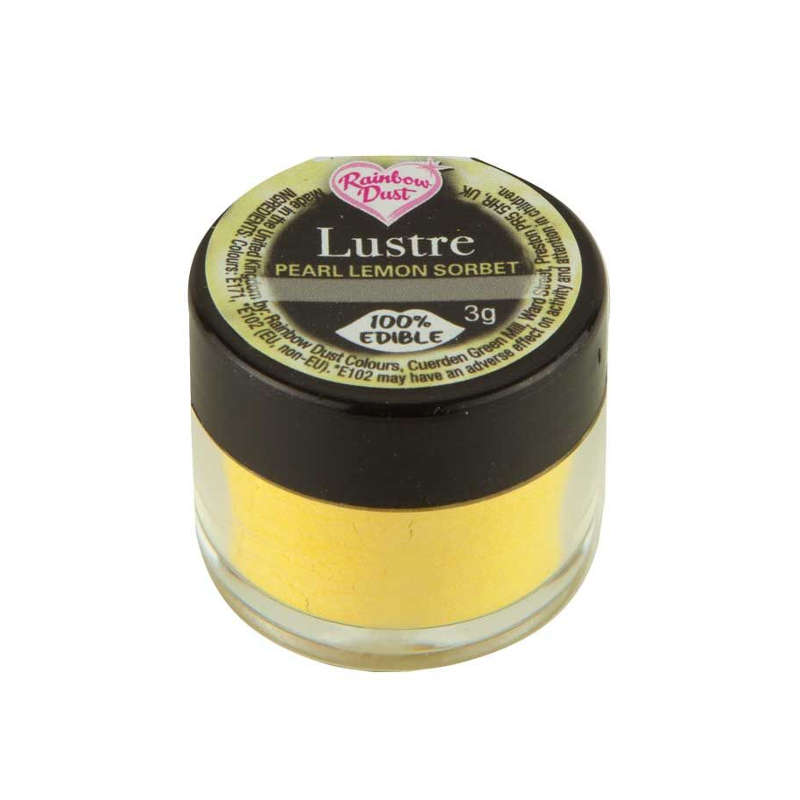 Rainbow Dust Lustre PEARL LEMON SORBET Edible Shimmer Powder Cake Decorating