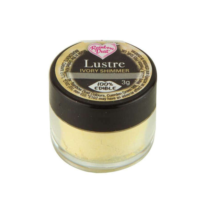 Rainbow Dust Lustre SHIMMER IVORY Edible Shimmer Powder Colour Cake Decorating