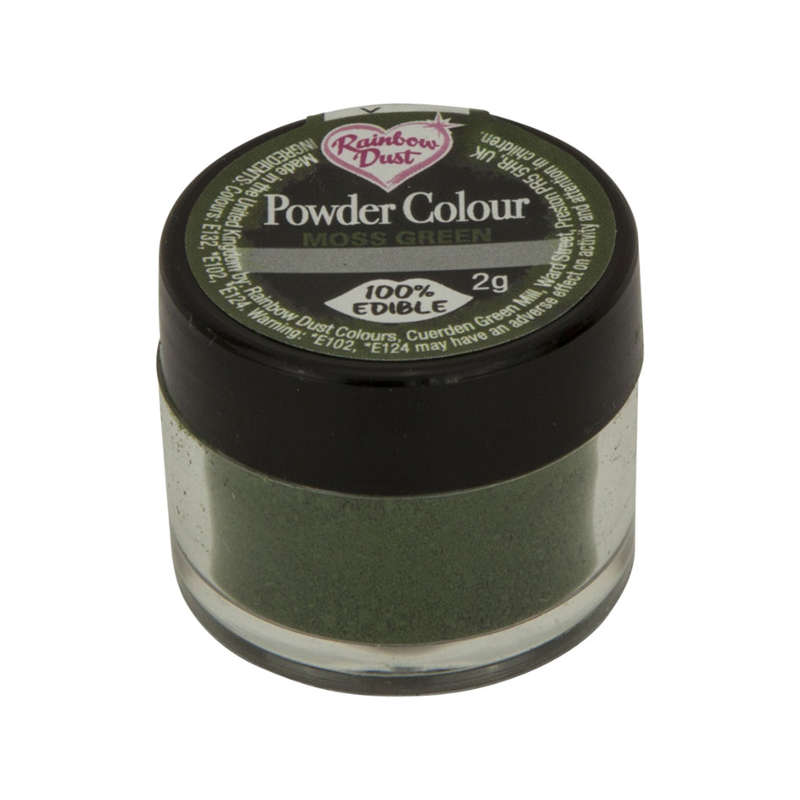 Rainbow Dust Powder Colour Edible Food Colouring For Cake Decoration- Moss Green