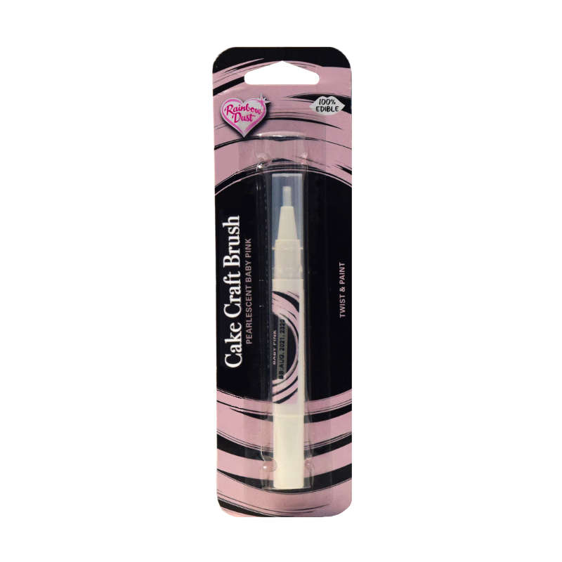 Rainbow Dust Cake Craft Brush - Pearlescent Baby Pink - Filled with Edible Paint