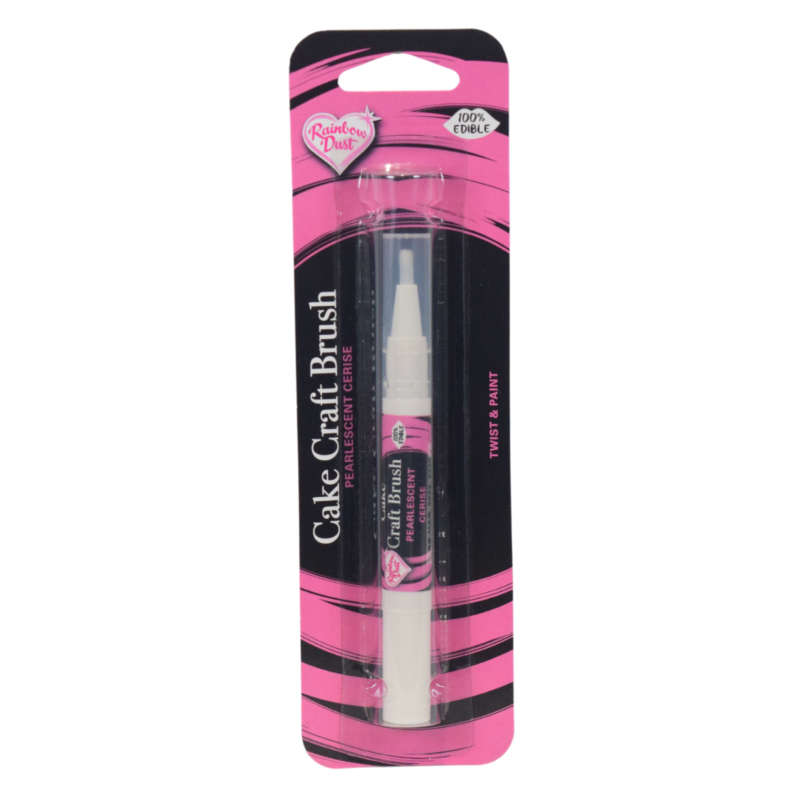 Rainbow Dust Cake Craft Brush - Pearlescent Cerise - Filled with Edible Paint