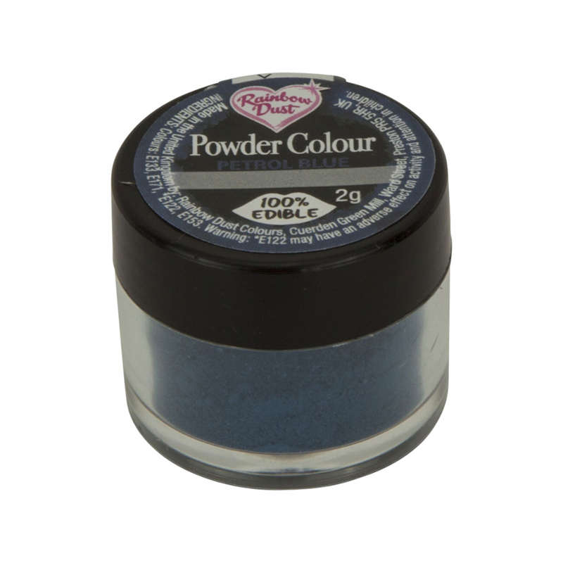 Rainbow Dust Powder Colour Edible Food Colouring Cake Decoration- Petrol Blue