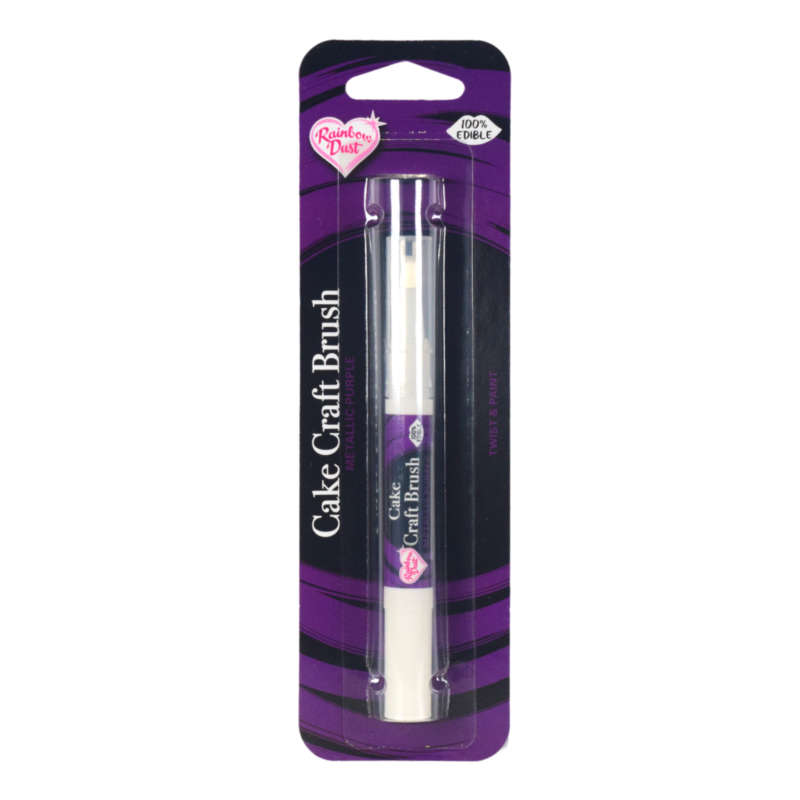 Rainbow Dust Cake Craft Brush - Metallic Purple - Filled with Edible Paint