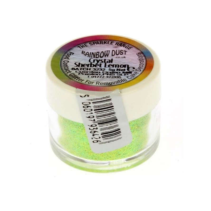 Rainbow Dust CRYSTAL SHERBET LEMON Non-Toxic Cake Glitter Decoration Sparkle