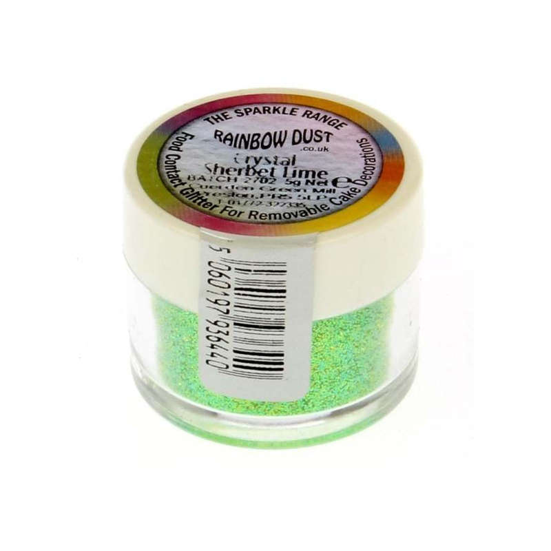 Rainbow Dust CRYSTAL SHERBET LIME NonToxic Cake Glitter Decoration Sparkle Range