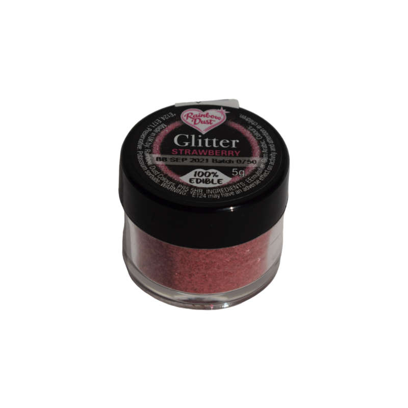 Rainbow Dust Glitter Edible Decorations for Cakes and Sugarcraft 5g - Strawberry