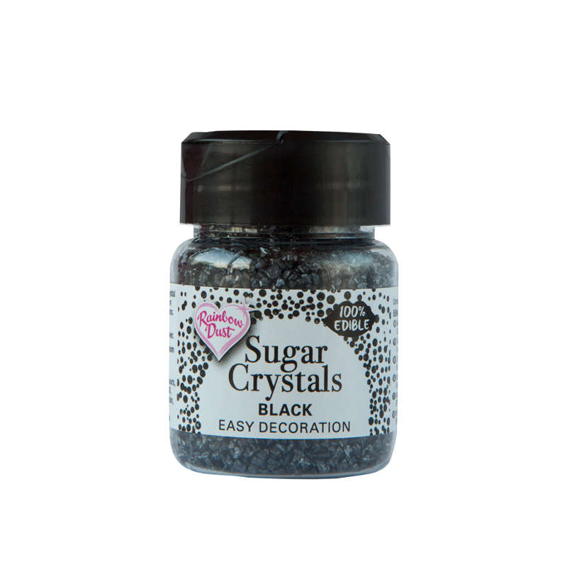 Rainbow Dust Sugar Crystals Black Sparkling Edible Sprinkles Cake Decorations