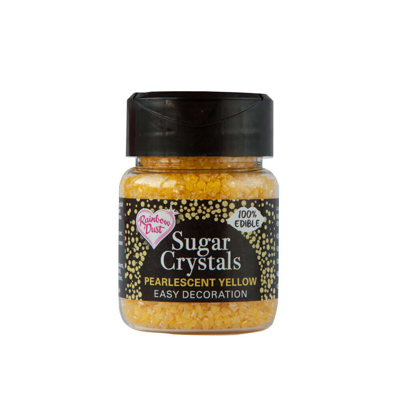 Rainbow Dust Sugar Crystals Pearlescent Yellow Edible Sprinkles Cake Decoration