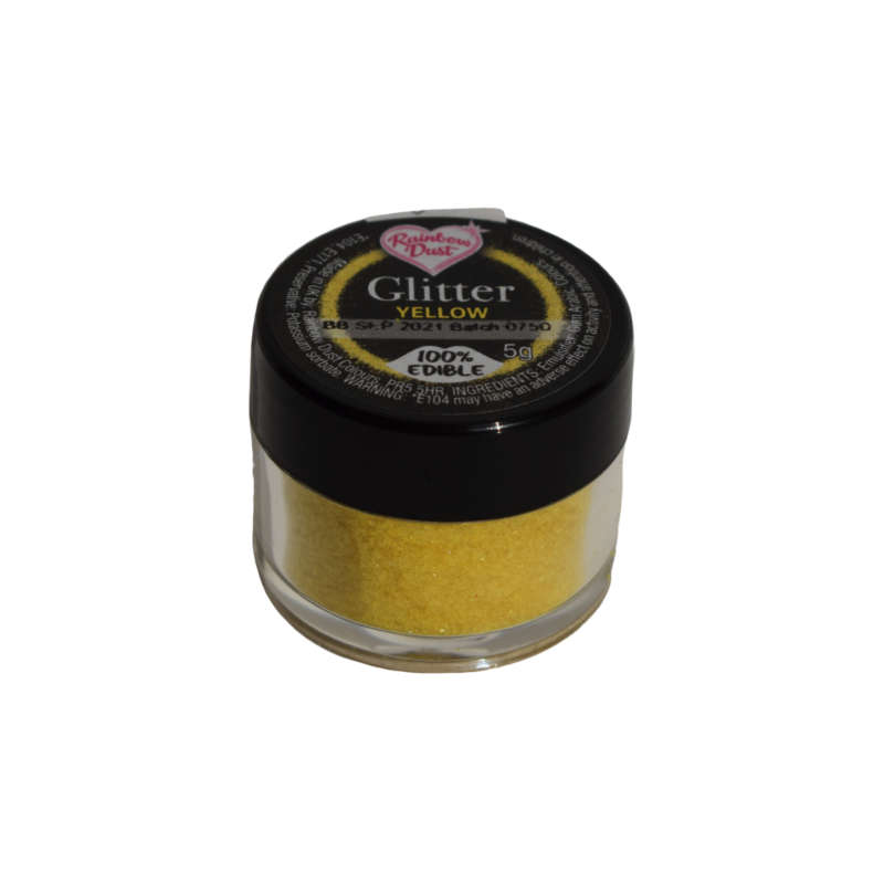 Rainbow Dust Glitter Edible Decoration for Cakes and Sugarcraft 5g - Yellow