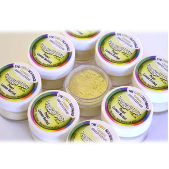 Rainbow Dust Edible Party Cake Glitter Decoration Silk Range PEARL LEMON SORBET