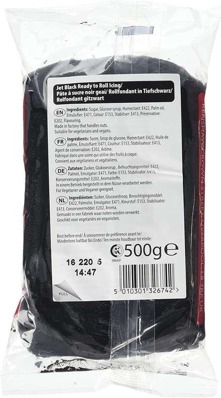 Jet Black Renshaw Ready To Roll Icing Fondant Cake Regalice Sugarpaste 500g
