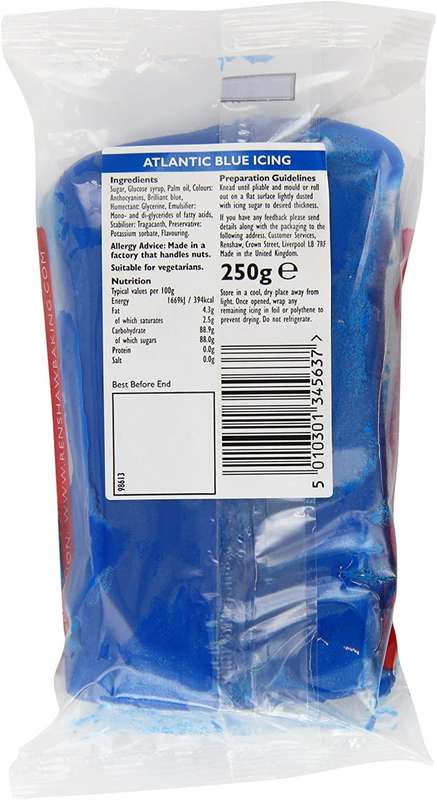 Renshaw Ready Roll Icing Fondant Cake Regalice Sugarpaste 250g ATLANTIC BLUE