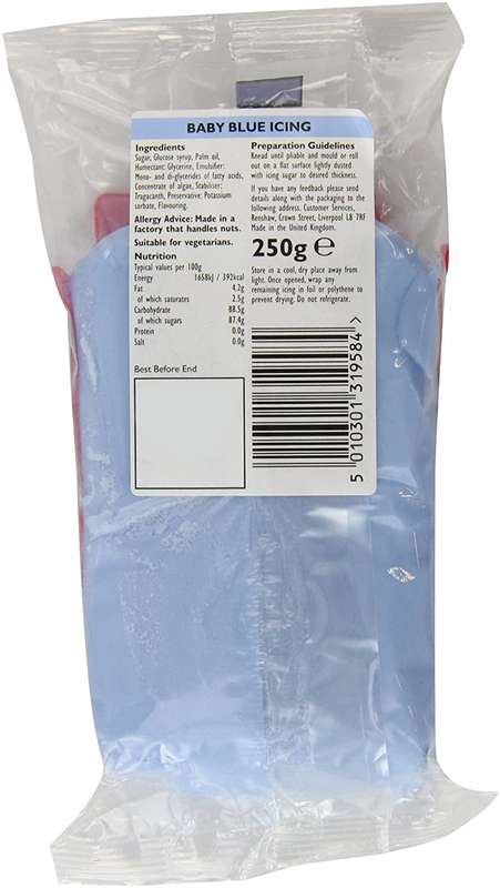 Renshaw Ready To Roll Icing Fondant Cake Regalice Sugarpaste 250g BABY BLUE