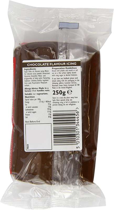 Renshaw Ready Roll Icing Fondant Cake Regalice Sugarpaste 250g CHOCOLATE FLAVOUR