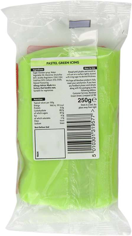 Renshaw Ready To Roll Icing Fondant Cake Regalice Sugarpaste 250g PASTEL GREEN