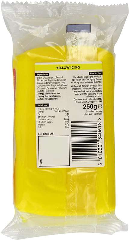 Renshaw Ready To Roll Icing Fondant Cake Regalice Sugarpaste 250g YELLOW