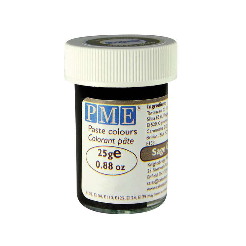 PME 25g SAGE GREEN Food Fondant Icing Colouring Paste Gel for Cakes Sugarcraft