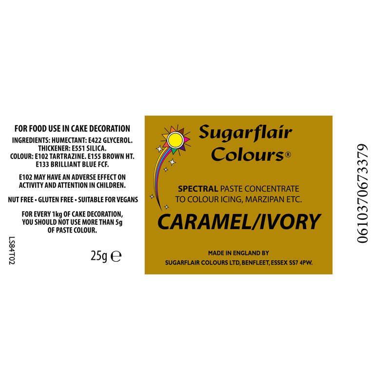 SugarFlair Spectral Concentrated Edible Paste Food Colouring - Caramel Ivory