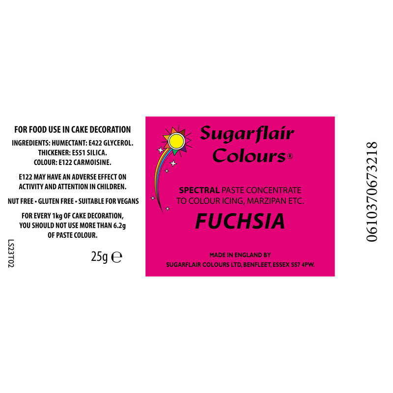SugarFlair Spectral Concentrated Edible Paste Food Colouring - Fuchsia