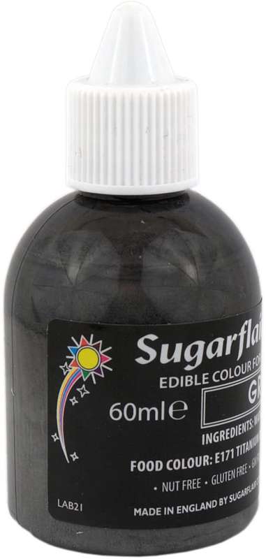 Sugarflair Airbrush Edible Liquid Food Colouring for Airbrushing - Grey 60ml
