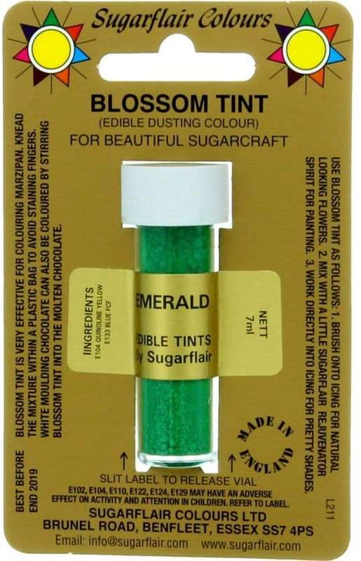 Sugarflair Emerald Edible Blossom Tints Food Colour Colouring Dust Powder