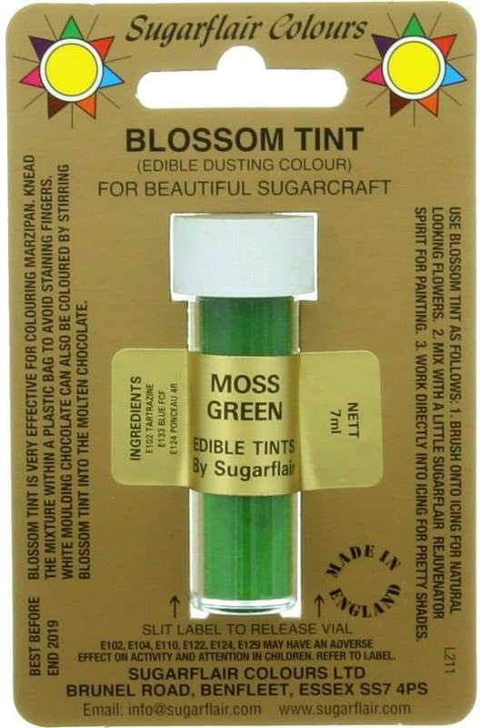 Sugarflair Moss Green Edible Blossom Tints Food Colour Colouring Dust Powder