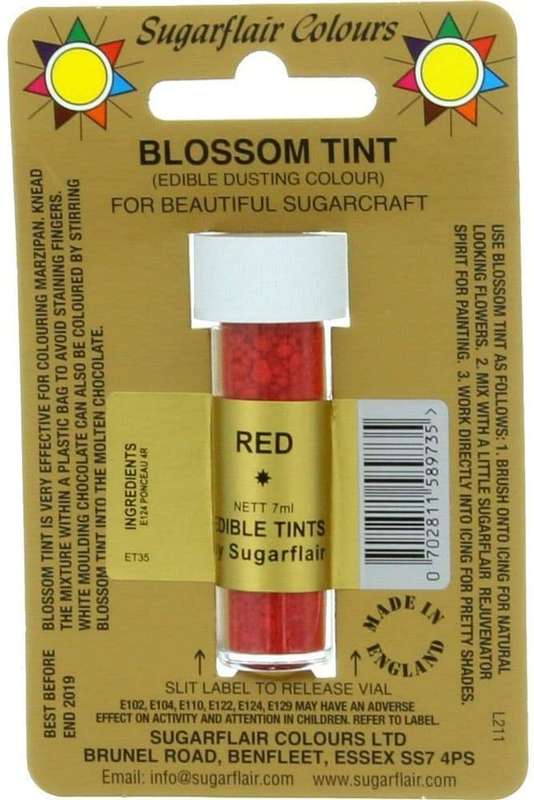 Sugarflair Red Edible Blossom Tints Food Colour Colouring Dust Powder