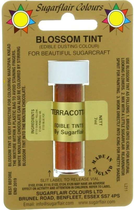 Sugarflair Terracotta Edible Blossom Tints Food Colour Colouring Dust Powder