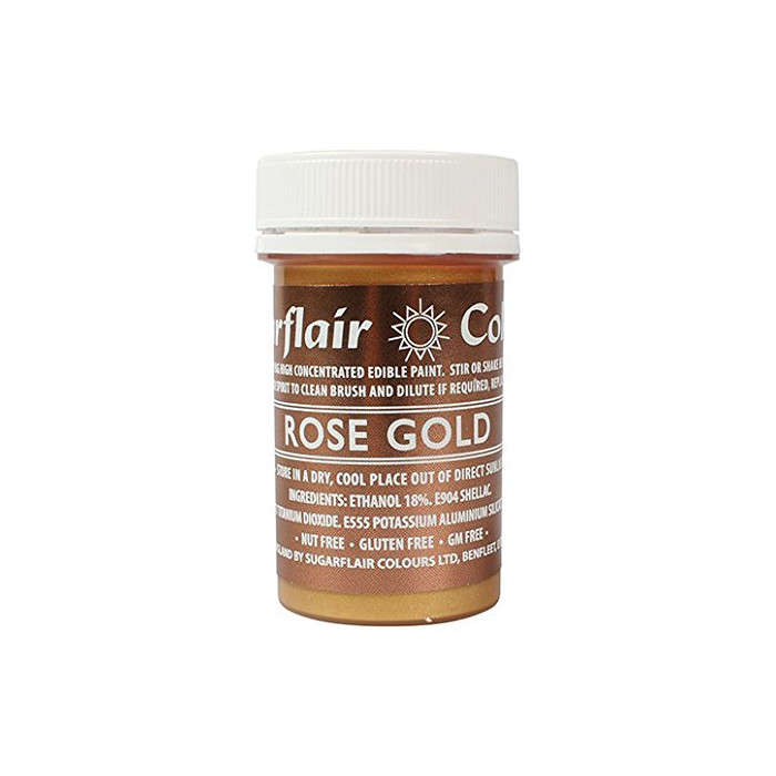 Sugarflair ROSE GOLD Edible Paint Cake Icing Colour Sugarpaste Decorating 20G