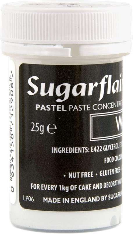 Sugarflair WHITE Pastel Paste Edible Concentrated Cake Icing Decor Food Colour