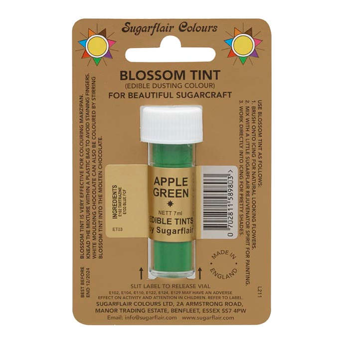 Sugarflair Apple Green Edible Blossom Tints Food Colour Colouring Dust Powder
