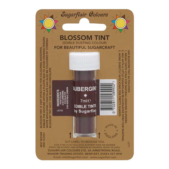 Sugarflair Aubergine Edible Blossom Tints Food Colour Colouring Dust Powder