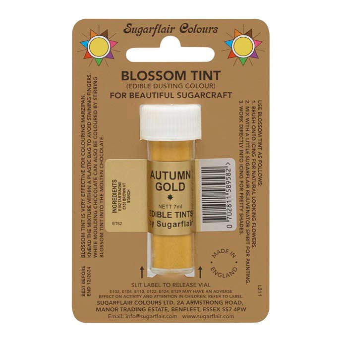 Sugarflair Autumn Gold Edible Blossom Tints Food Colour Colouring Dust Powder