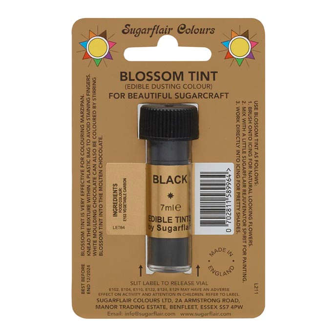 Sugarflair Black Edible Blossom Tints Food Colour Colouring Dust Powder