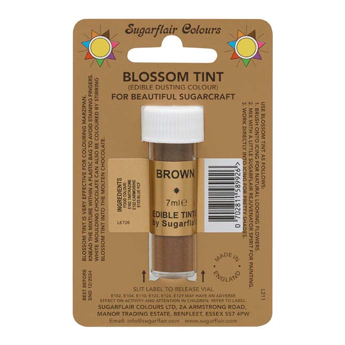 Sugarflair Brown Edible Blossom Tints Food Colour Colouring Dust Powder