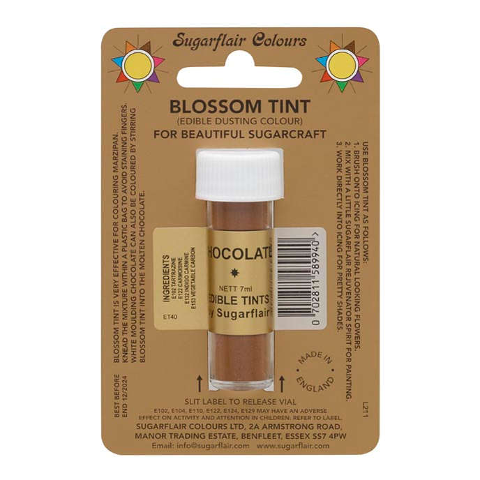 Sugarflair Chocolate Edible Blossom Tints Food Colour Colouring Dust Powder