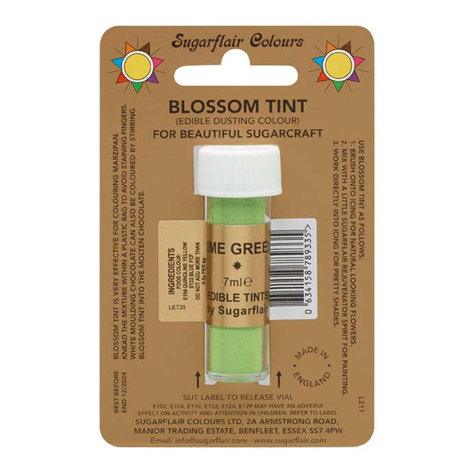 Sugarflair LIME GREEN Blossom Tint Edible Food Colouring Colour Dust Powder