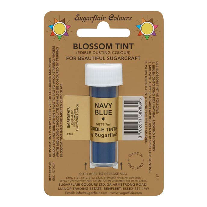 Sugarflair Navy Blue Edible Blossom Tints Food Colour Colouring Dust Powder
