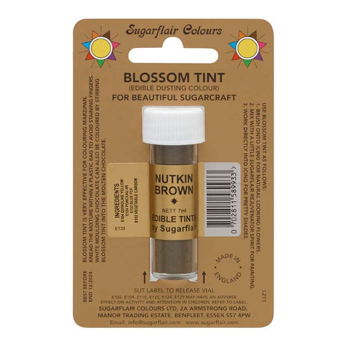 Sugarflair Nutkin Brown Edible Blossom Tints Food Colour Colouring Dust Powder