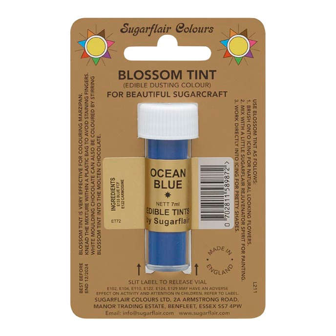 Sugarflair Ocean Blue Edible Blossom Tints Food Colour Colouring Dust Powder