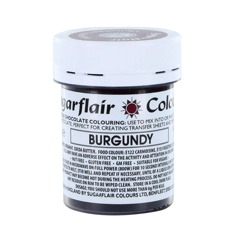 Sugarflair Chocolate Colouring Edible Oil Based Food Colouring - Burgundy - 35g