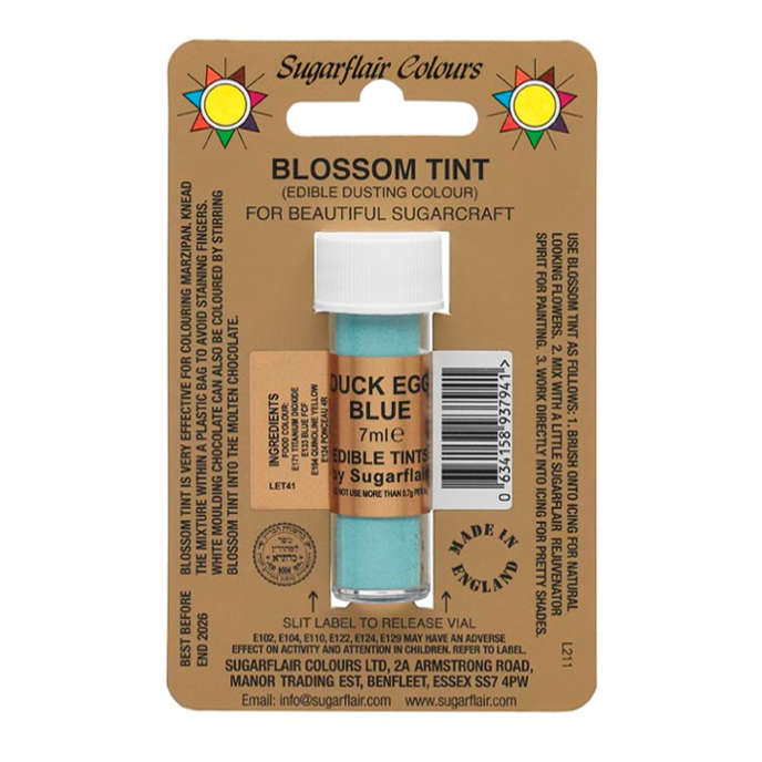 Sugarflair DUCK EGG BLUE Blossom Tint Edible Food Colouring Powder Colour Cake