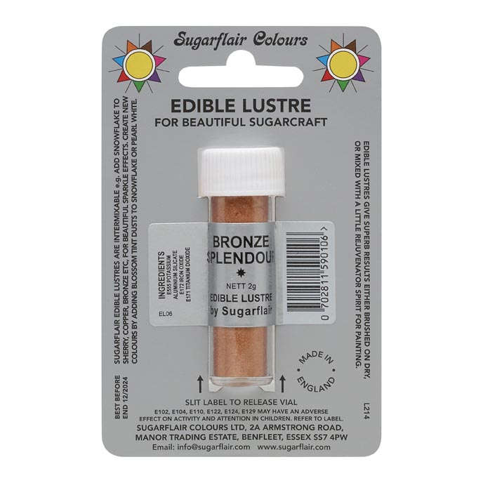 SugarFlair Edible Bronze Splendour Lustre Powder Colour Icing Cake Decoration