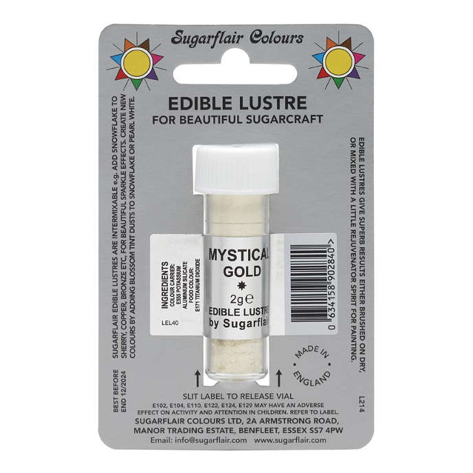 Sugarflair Edible Lustre Powder Dust Shimmer for Cake Decorating - Mystical Gold