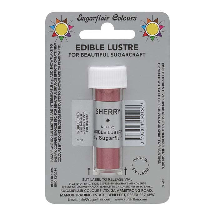 SugarFlair Edible Sherry Lustre Powder Food Colour for Icing Cake Decoration